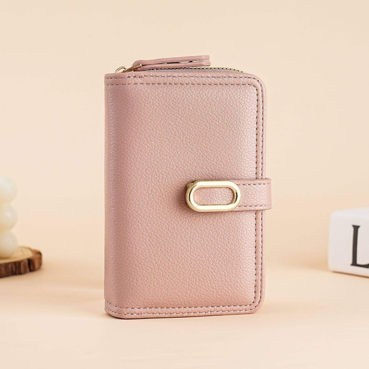 Elegante Leder Geldbörse mit Reißverschluss