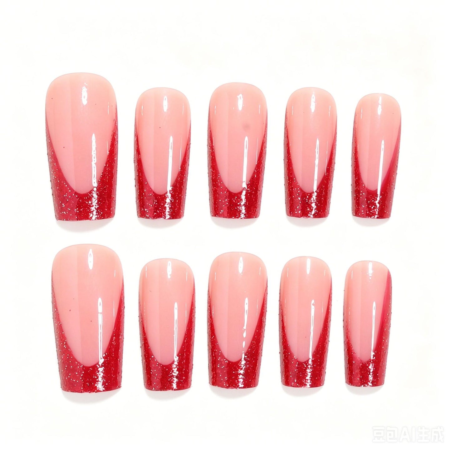 Glitter Tip Stiletto Press-On Nagel Set Brehn