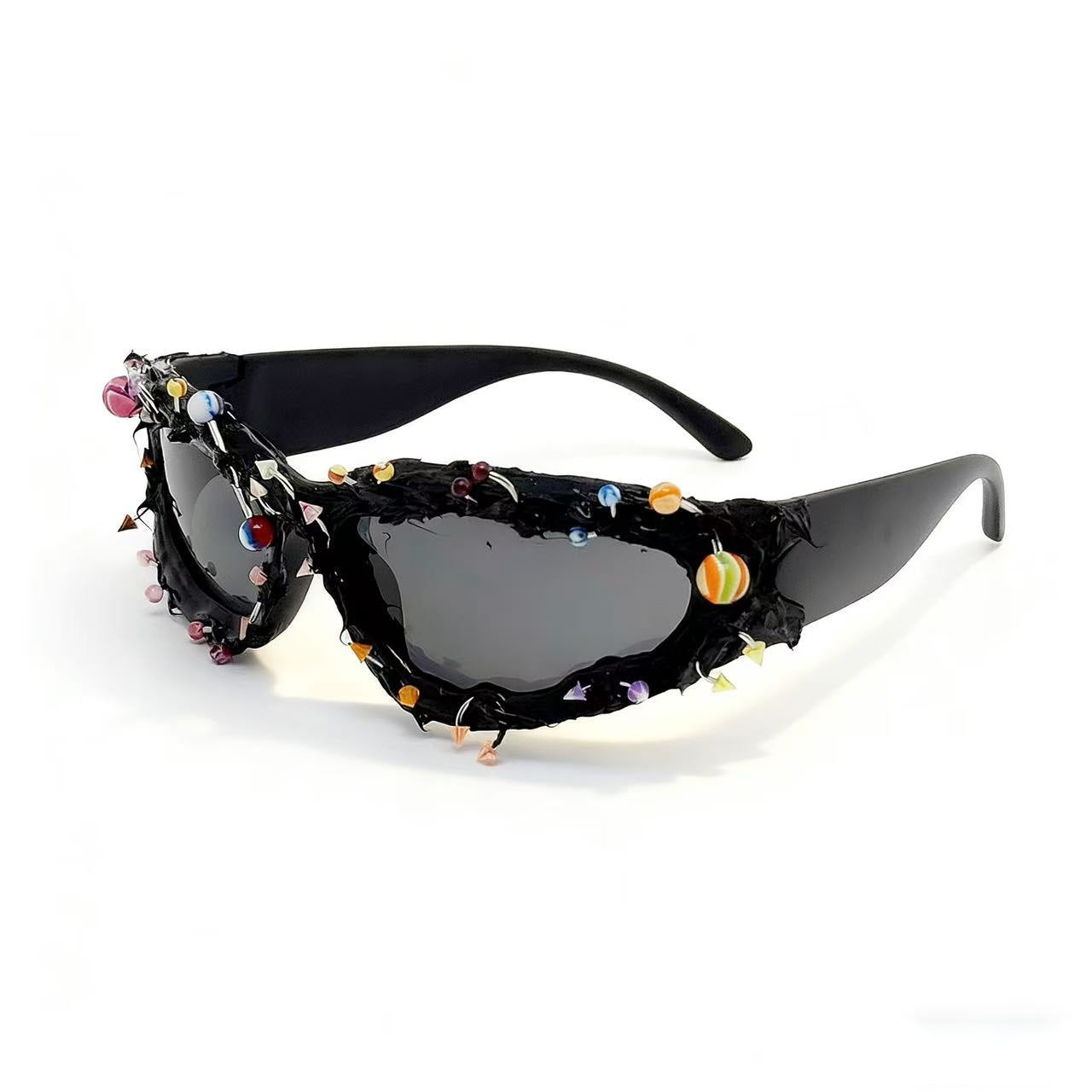 Damen Sonnenbrille mit kreativem Dekor und markantem Rahmen Brehn