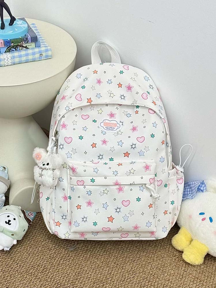 Charmante Stern- und Herzmuster-Rucksack