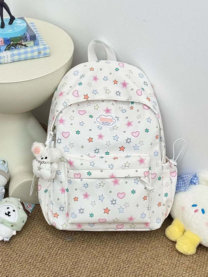 Niedlicher Rucksack mit Stern- und Herzmuster