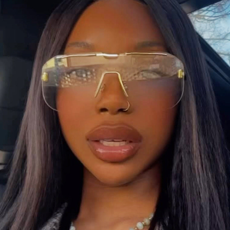 Damen geometrische Sonnenbrille mit stylischem Metallrahmen und UV-Schutz Brehn