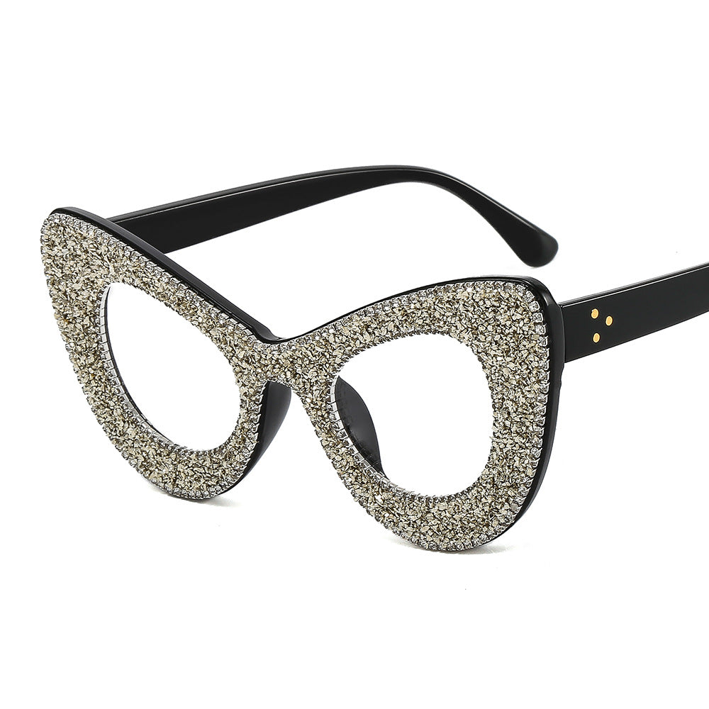Damen Glamouröse Cat-Eye Sonnenbrille mit Strassverzierung Brehn