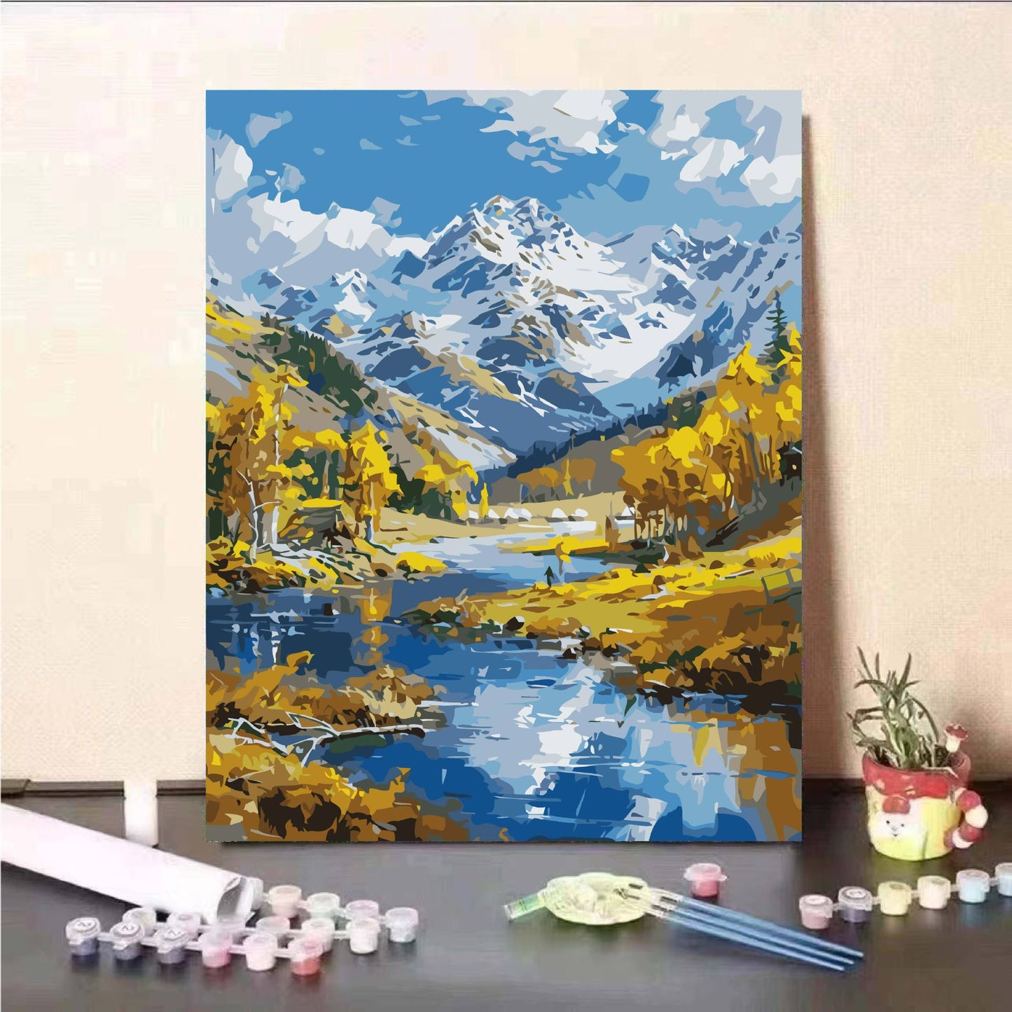 Scenic Mountain Lake Malen nach Zahlen Set Brehn