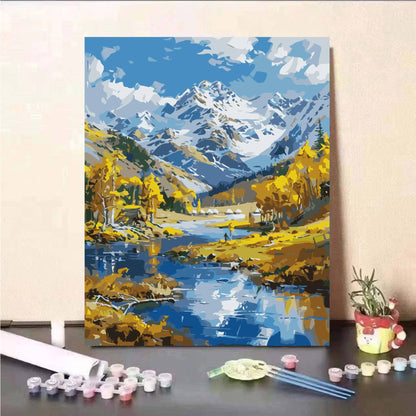 Scenic Mountain Lake Malen nach Zahlen Set Brehn