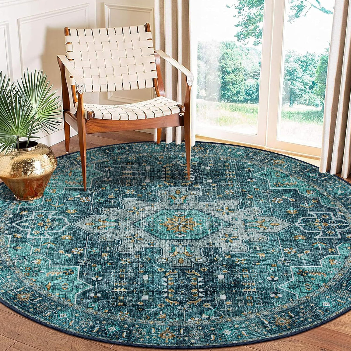Vintage-inspirierter runder Teppich