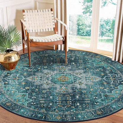 Vintage-inspirierter runder Teppich