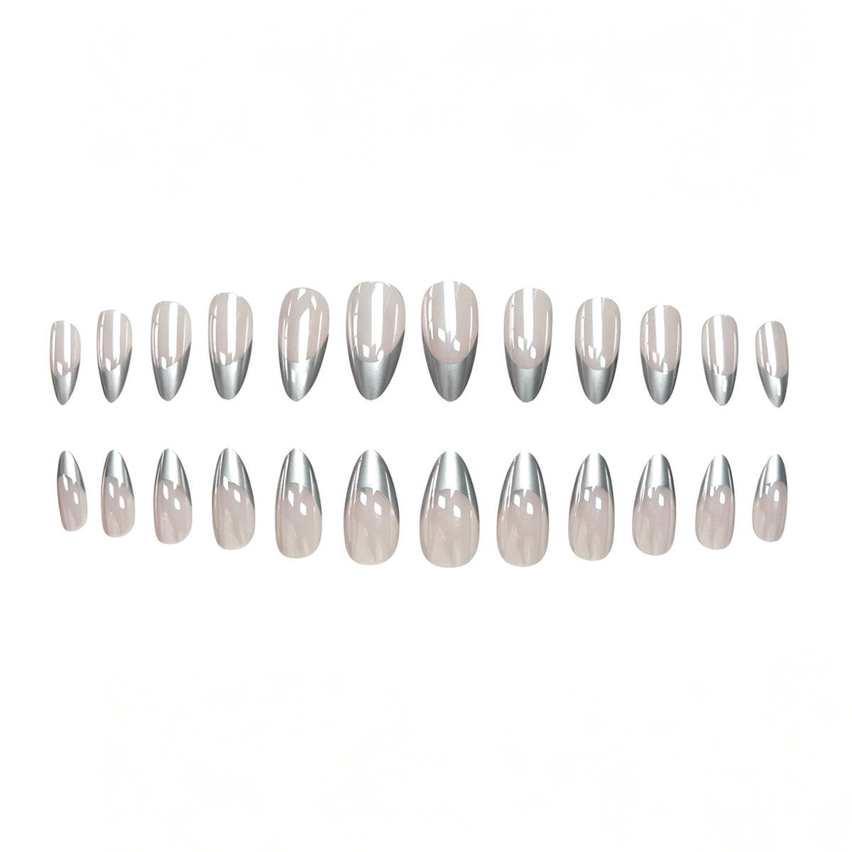 Metallic French Tip Nagelverstärkungen Brehn