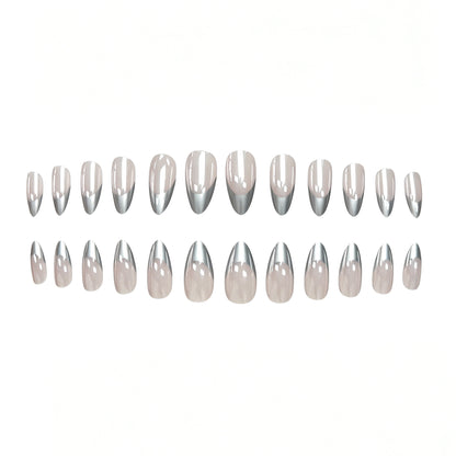 Metallic French Tip Nagelverstärkungen Brehn