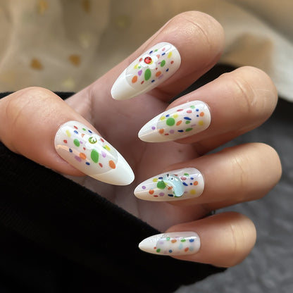 Farbenfrohes Künstlerisches Press-On-Nagelset Brehn