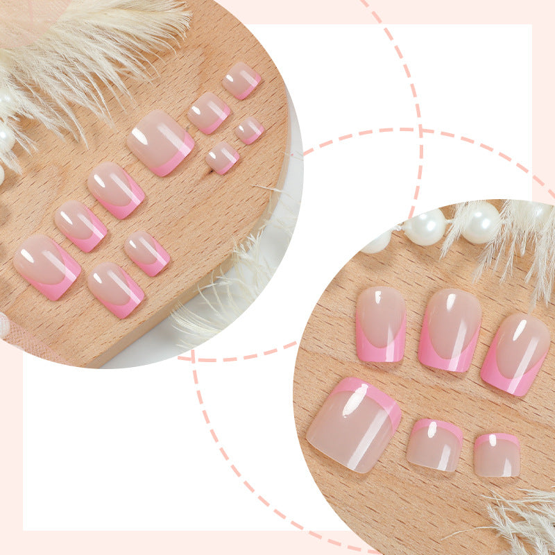 Premium French Tip Press-On Nails Set mit elegantem Verlauf-Design Brehn