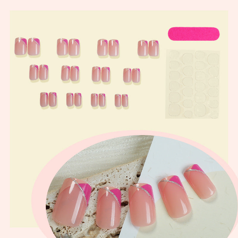 Dekoratives Press-On-Nagel-Set mit stilvollem geometrischem Design Brehn