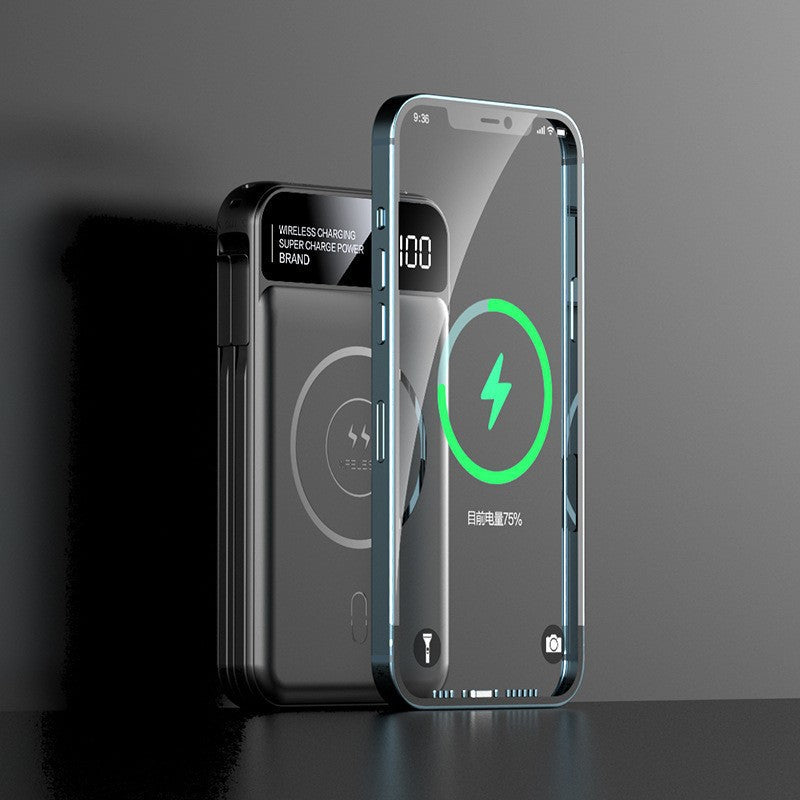 Kabellose Powerbank mit Innovativer Schnellladefunktion und Digitaler Anzeige Brehn