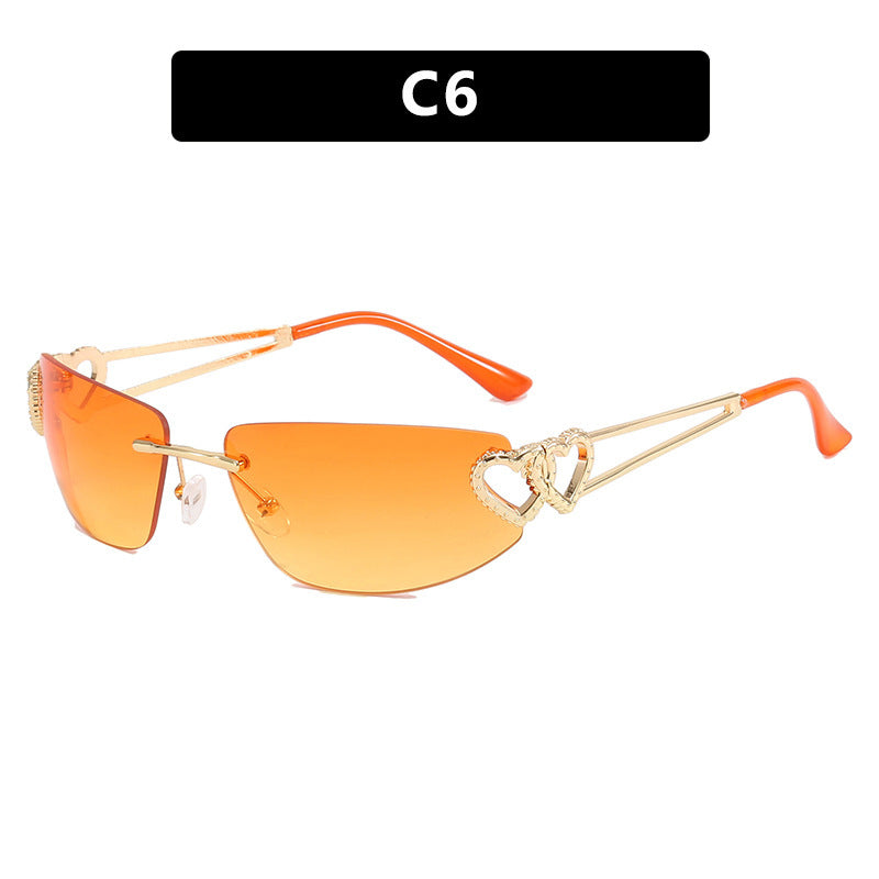 Damen stilvolle Cat-Eye Sonnenbrille mit einzigartigen Herzdetails Brehn
