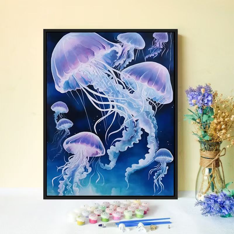 Jellyfish-inspiriertes Canvas-Wandkunst Brehn