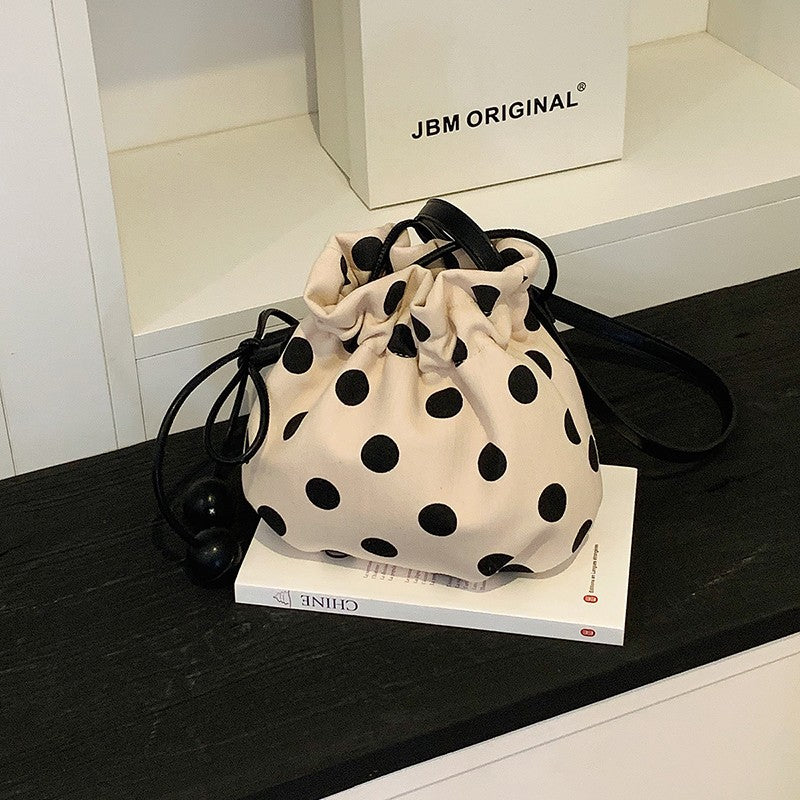 WoFun gepunkteter Mini-Handtasche mit Kordelzug Brehn