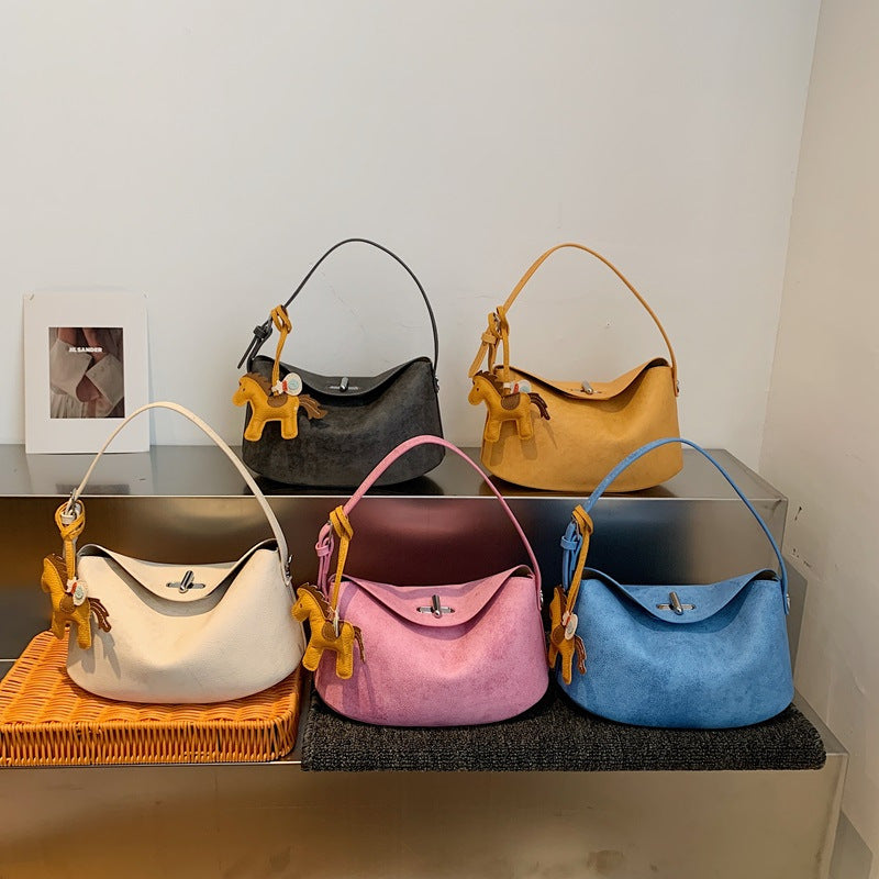 Elegante Soft-Suede Schultertasche Brehn