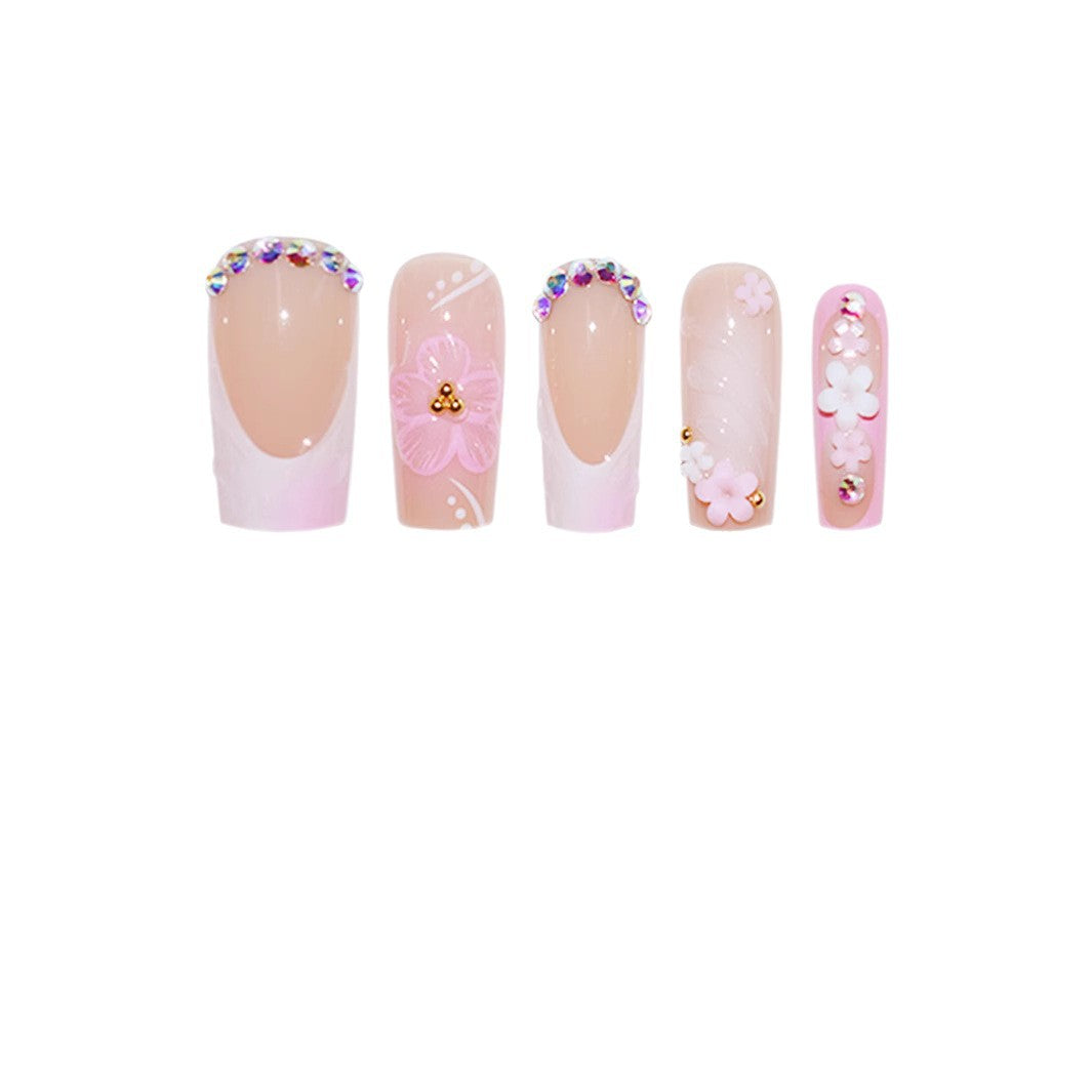 Dekoratives Floral Press-On Nail Art Set Brehn