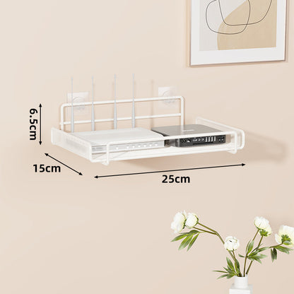 Wandmontierte belüftete Stahl-Dual-Tech-Regal für Router und Mediaplayer