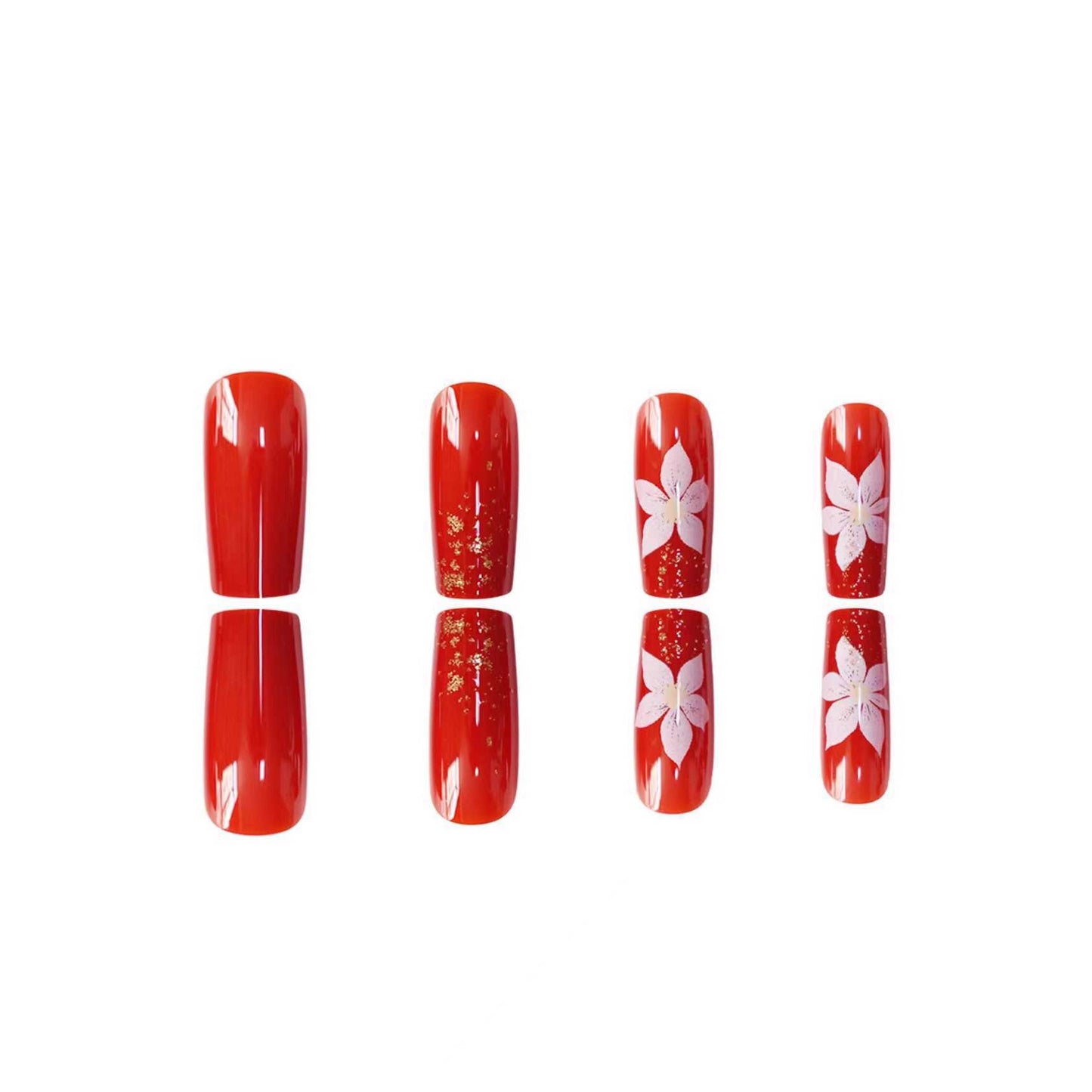 Florales Design Press-On-Nagelkunstset Brehn