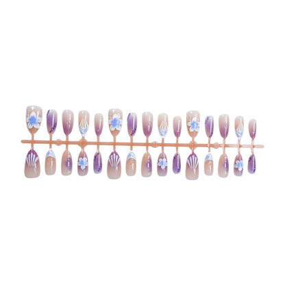 Elegantes Blumendesign Press-On Nagelkunst-Set