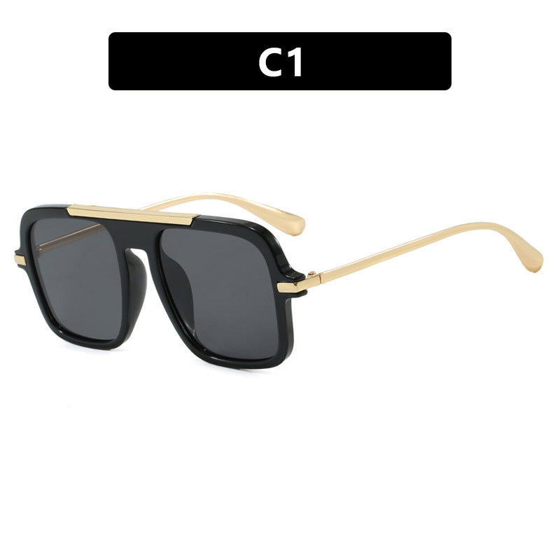 Damen quadratische Designer-Sonnenbrille mit goldenen Akzenten und schützendem UV-Filter Brehn