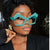 Damen Funkelnde Cat-Eye-Sonnenbrille mit extravagantem Strassrahmen Brehn