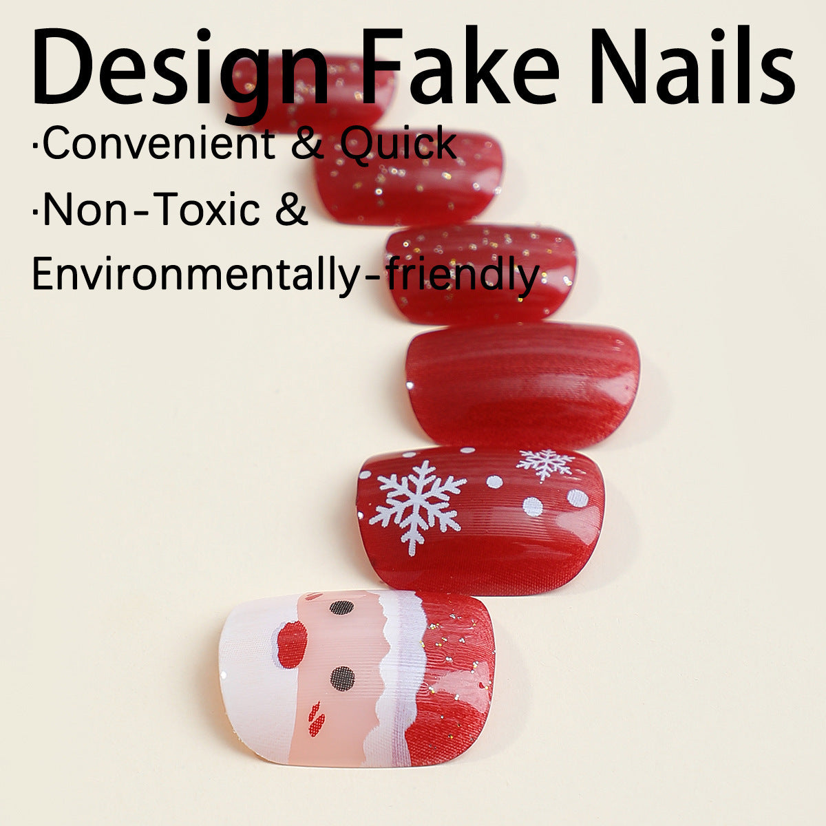Festliches Kunstnagelset mit Weihnachtsmotiven Brehn