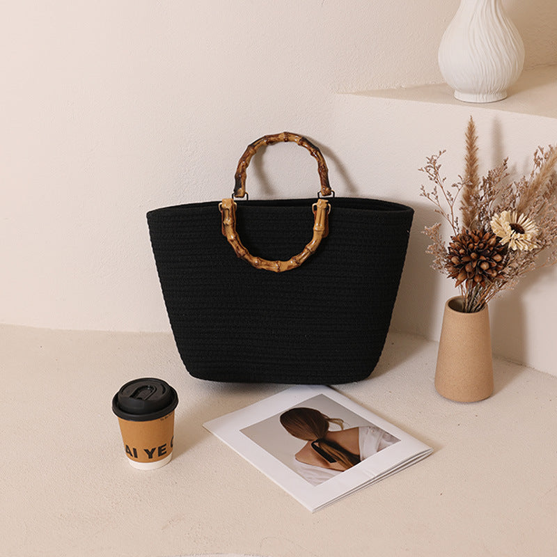 Damen Tragetasche mit elegantem geflochtenem Griff Brehn