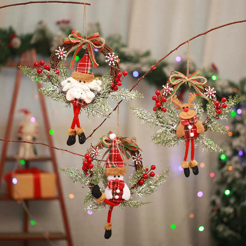 Weihnachtskranz Dekoration mit Schneemann-Design Brehn