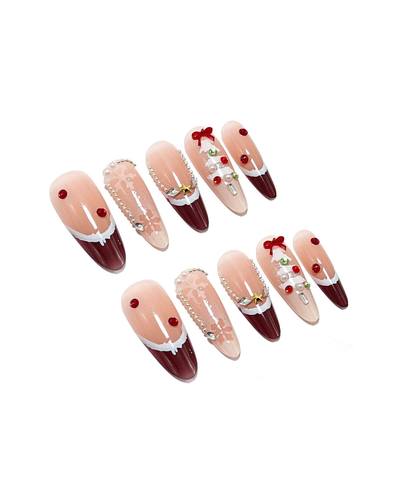 Weihnachts-Kunstnagel-Set Brehn