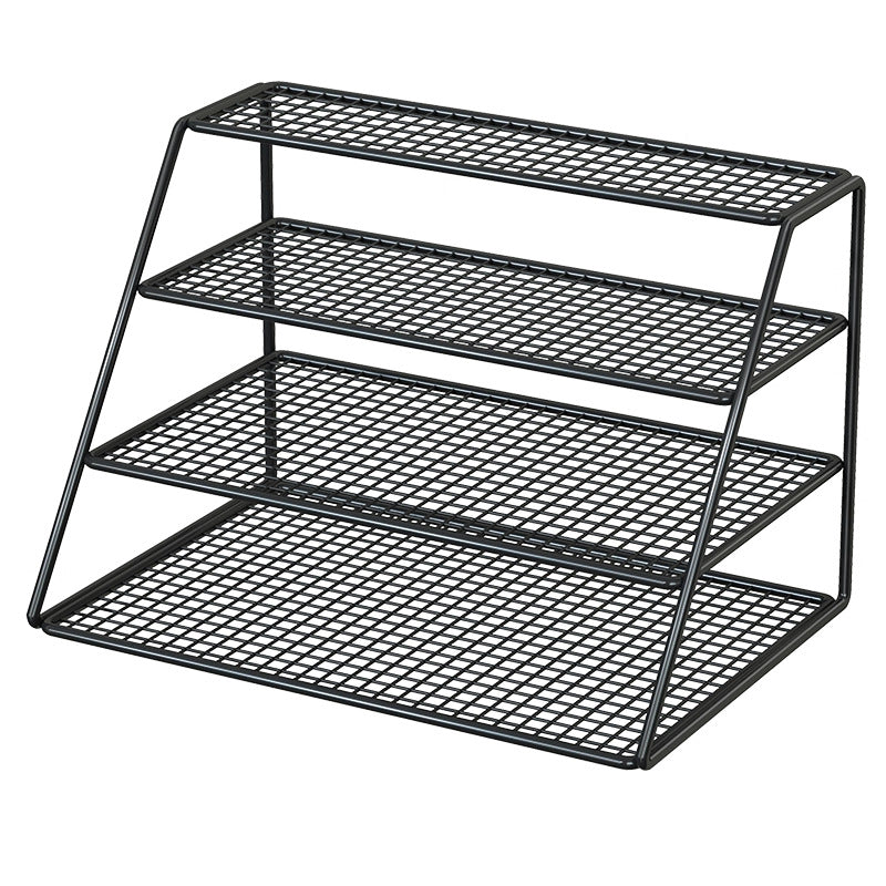 Vierstufiger Mesh-Desktop-Schuhorganisator mit geneigtem Gestell