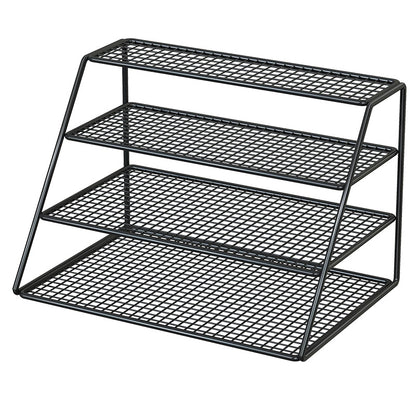 Vierstufiger Mesh-Desktop-Schuhorganisator mit geneigtem Gestell