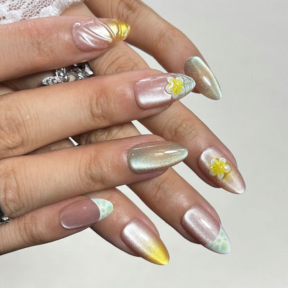 Florale Kunst Press-On Nagelspitzen Brehn