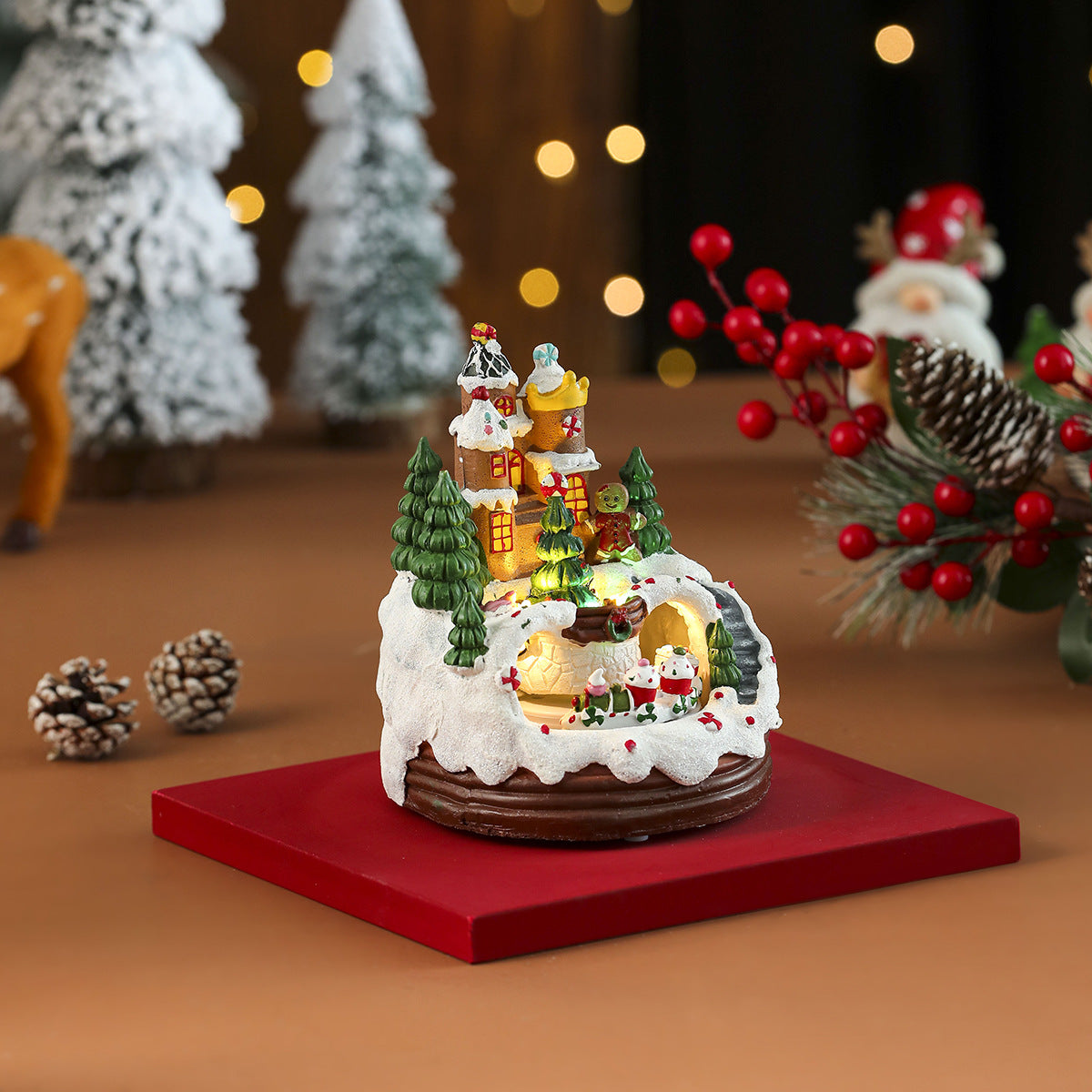Dekorative LED Weihnachtsdorf Figurine Brehn