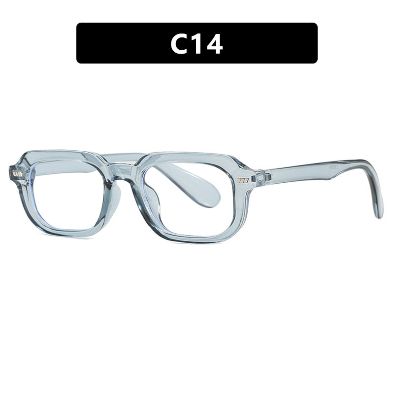 Damen quadratische Sonnenbrille mit hochglänzendem transparentem Rahmen und polarisierenden Gläsern Brehn
