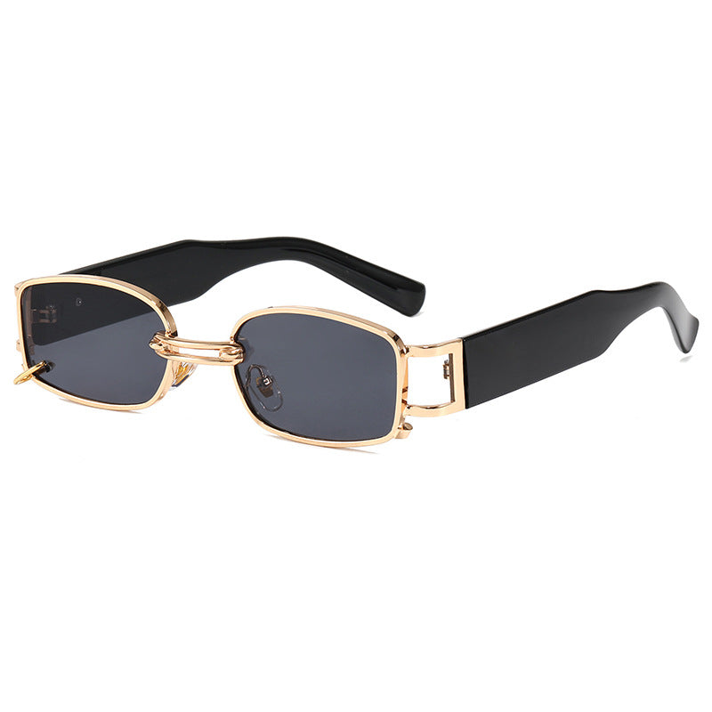 Damen modische rechteckige Sonnenbrille mit exklusivem Metallrahmen Brehn