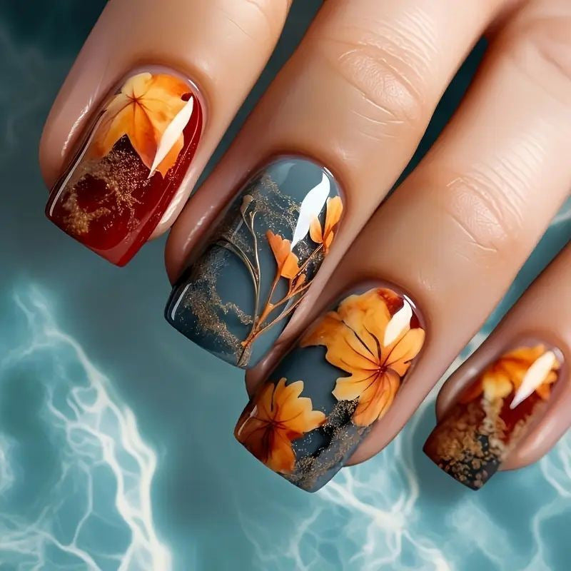 Floral Theme Acryl Nagelkunst Brehn