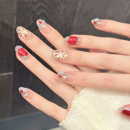 Künstlerisches Press-On-Nagelset mit Urlaubsthema