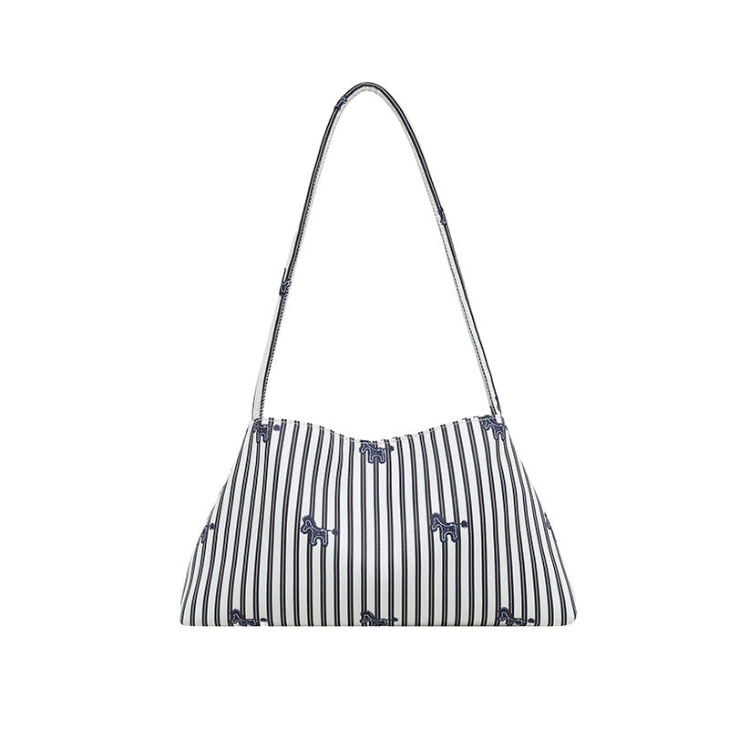 WoChic Bestickte Gestreifte Schultertasche Brehn