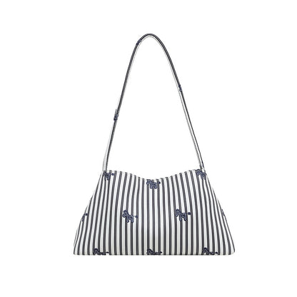 WoChic Bestickte Gestreifte Schultertasche Brehn
