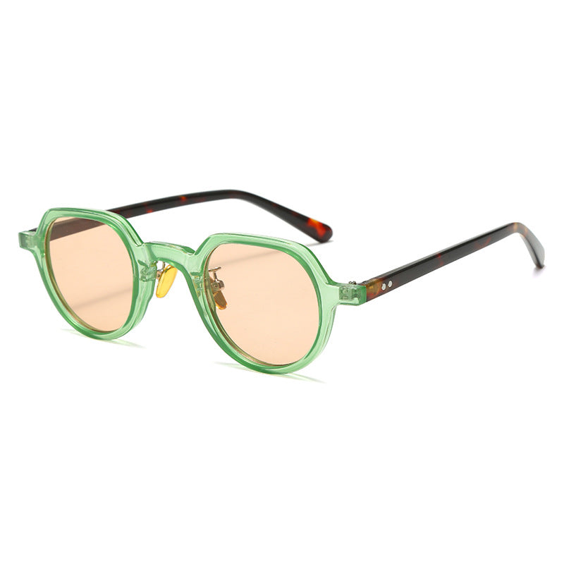 Damen runde Sonnenbrille mit modernem Kunststoffrahmen und UV-Schutz Brehn