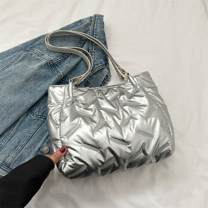 Stylische gepolsterte Nylon-Schultertasche