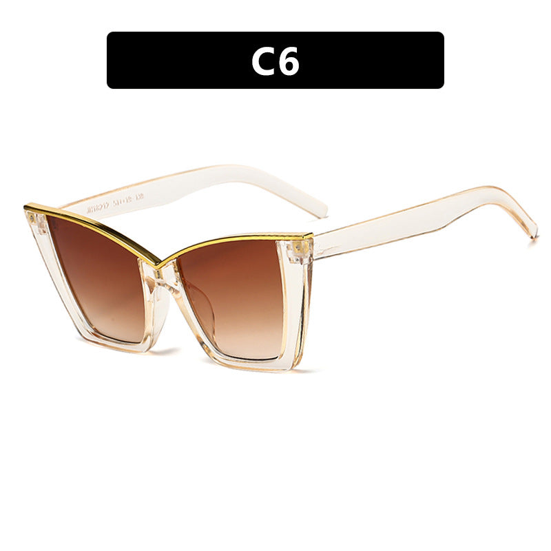 Damen extravagante Sonnenbrille mit einzigartigem Design und goldenen Akzenten Brehn