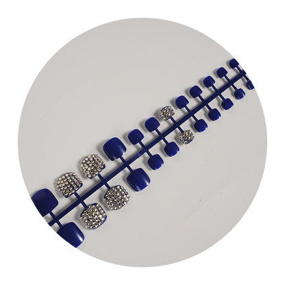 Glamouröse mit Strass verzierte Press-On Fußnagel-Set Brehn