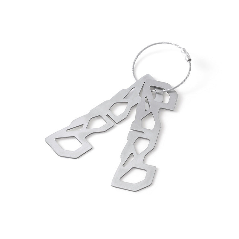 Edelstahl flach Schlüssel Multi-Tool Organizer mit geflochtenem Kabelschlaufe Brehn