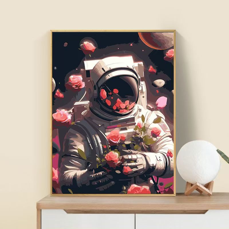 Astronaut Blumen Kunst Druck Brehn