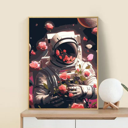 Astronaut Blumen Kunst Druck Brehn