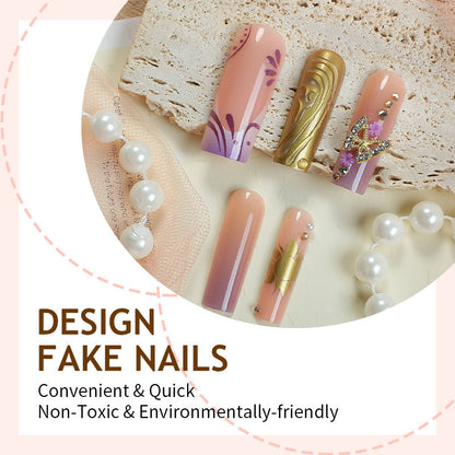 Kunstnagelset mit eleganten floralem Design und Glitzerakzenten Brehn