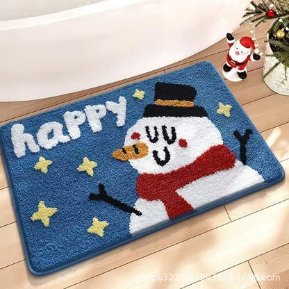 Rutschfeste Chenille Weihnachtsplätzchenhaus Badematte